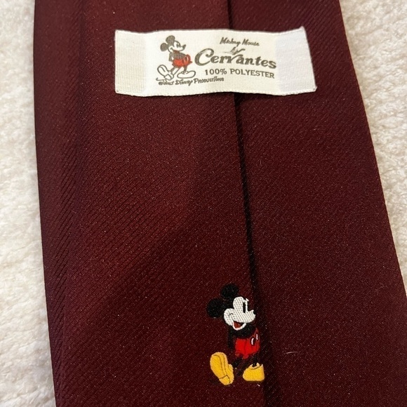 Vintage 80s 90s Walt Disney Mickey Mouse by Cervantes Embroidered Poly Neck Tie - Picture 6 of 6